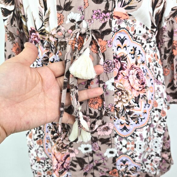 Maaji Rose Joy Cover-Up Bell Sleeve Floral Caftan Cover Up - Picture 11 of 14